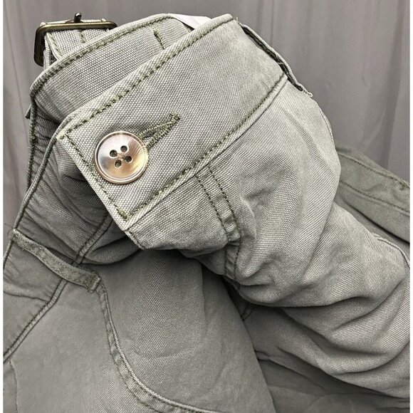 Old Navy Women’s Plus Size 26 High-Waisted Straight Canvas Workwear Pants Green - Picture 6 of 10